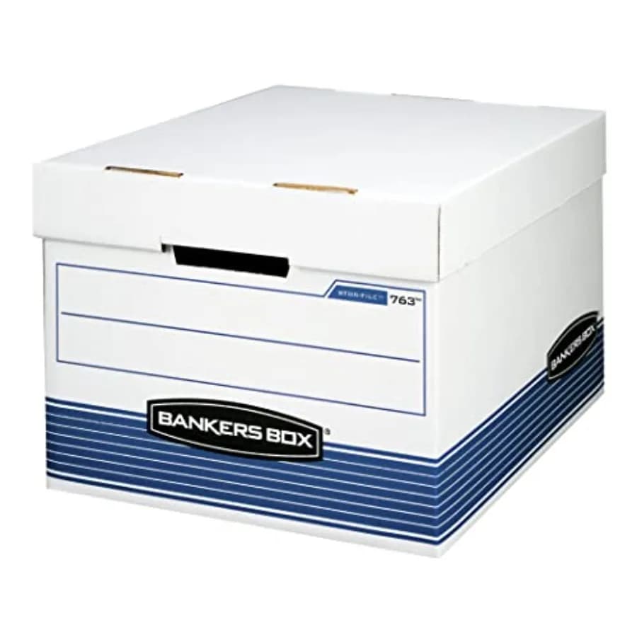 Pack of 20 Media Document Boxes Resistance with Covers, FastFold Fast mounting, Letter/Legal format
