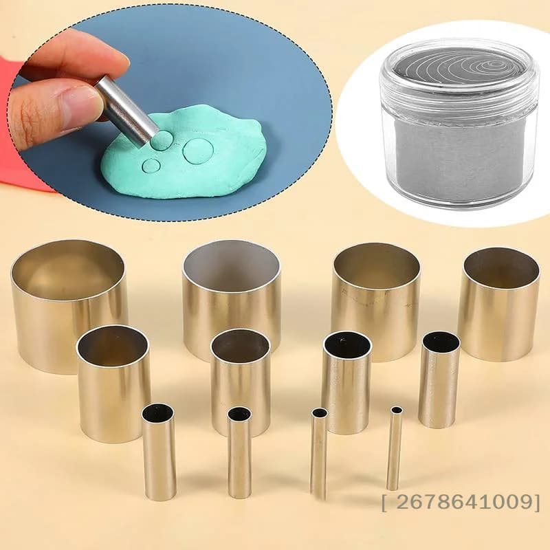 ⚑Metal Clay Circle Cutters Set,12 Sizes Round Clay Punch Tools for Polymer Clay,Jewelry Making & Craft
