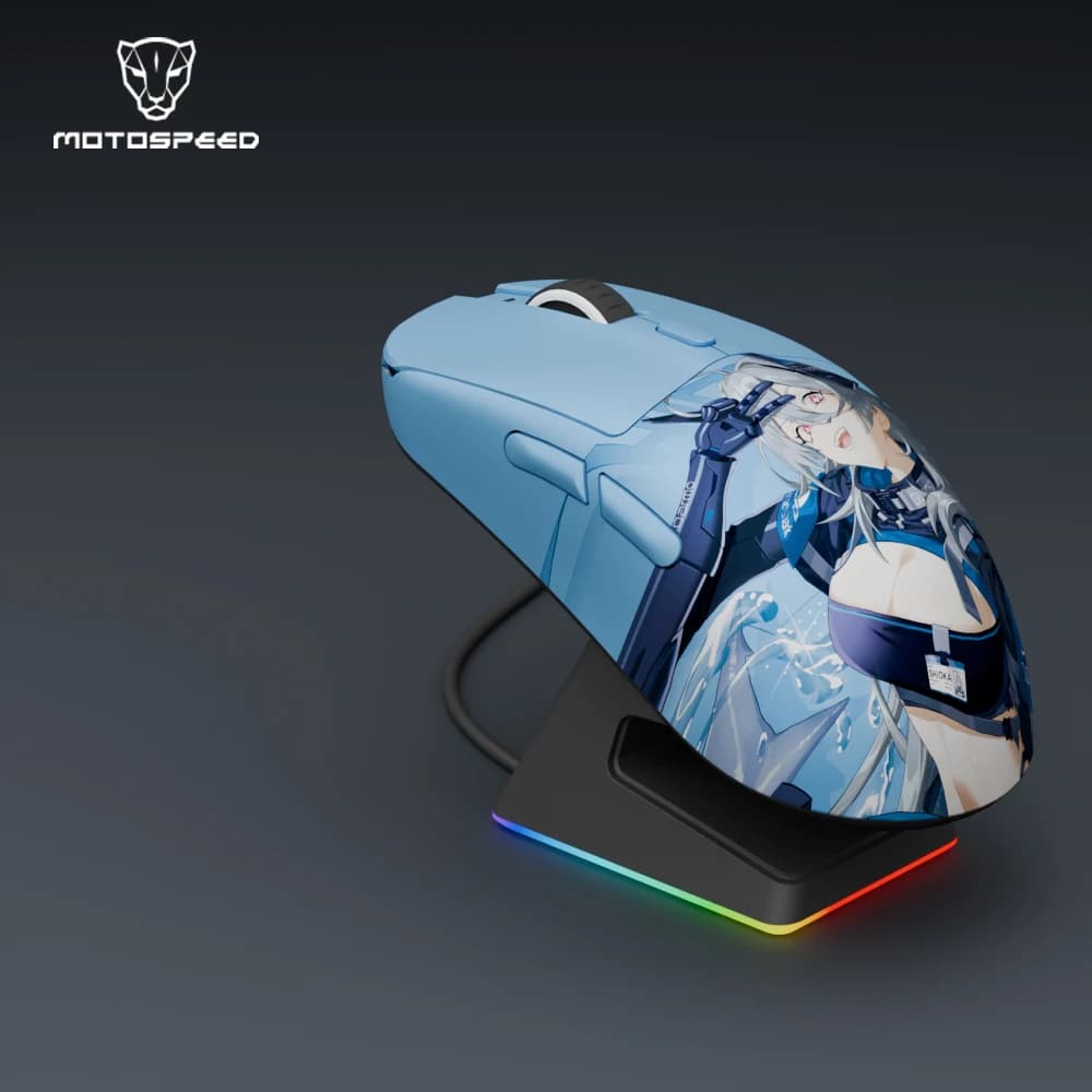 Mouse da gioco Motospeed X5 Base di ricarica magnetica PAW3395 Doppio cavo wireless 8K Connessione Macro Mouse da gioco DPI 26000 Regolazione