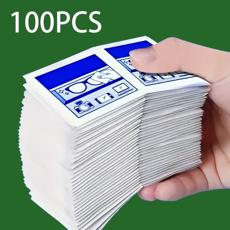 Disposable bags for cleaning glasses from 50-100 pieces - Individually packaged, suitable for glasses, smartphones, tablet screens - S