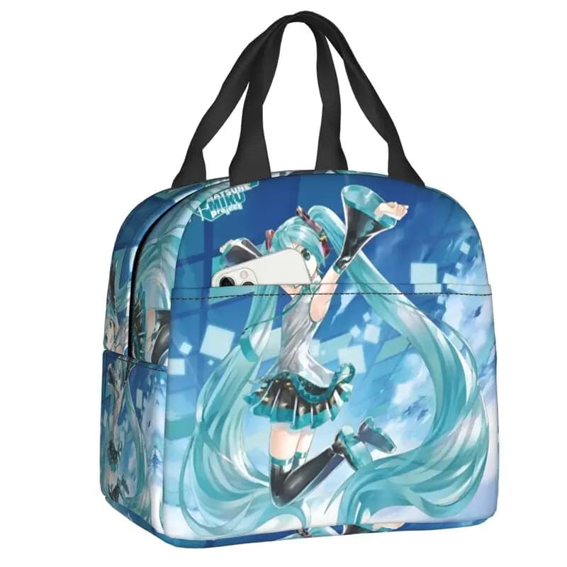 H-Hatsunes Borse termiche per il pranzo da donna Mikus Singer Music Anime Portatile Cooler Thermal Bento Box Outdoor Camping Travel