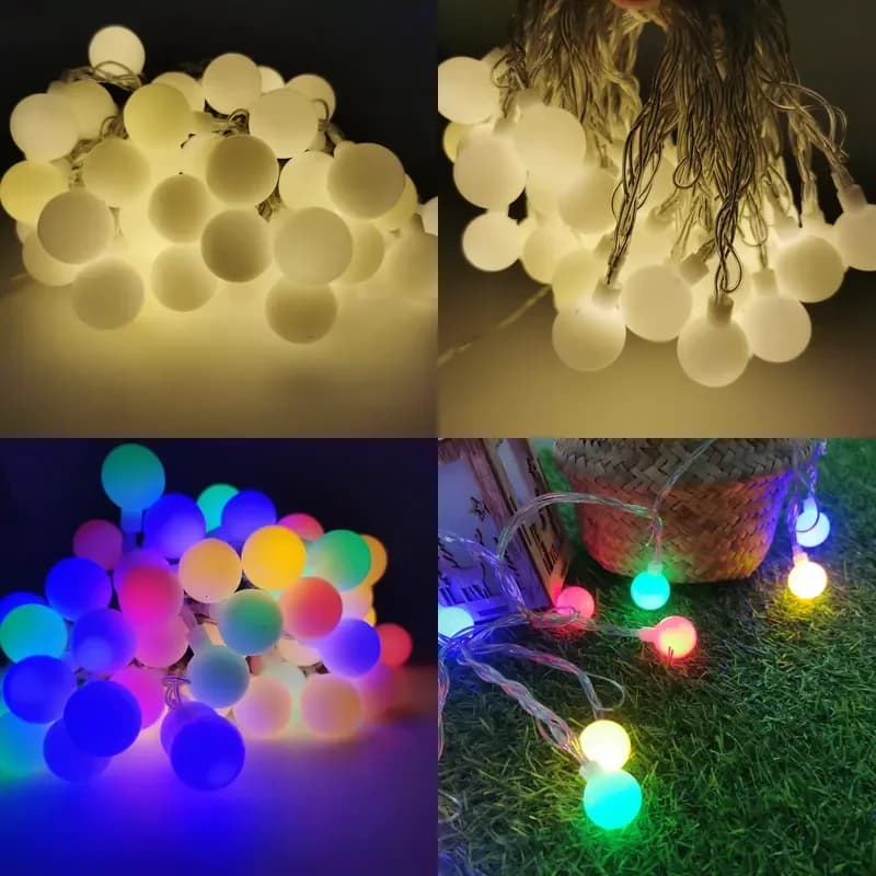 LED Christmas Tree Fairy Lights Globe Ball String Light for Party Holiday Home Interior Decoration