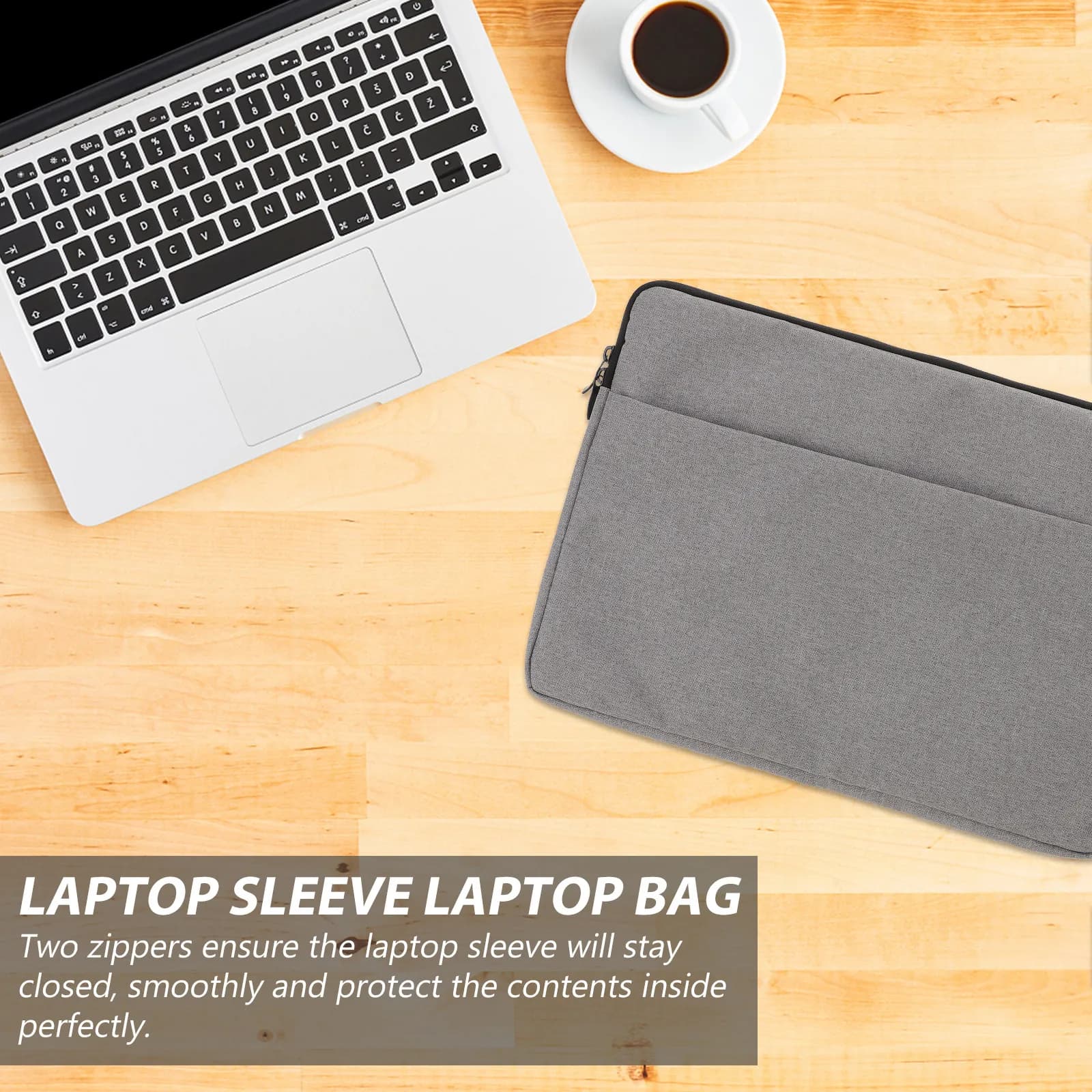 Custodia per Laptop da 15.6 Pollici Elegante e Antiurto con Doppia Cerniera, Interno Traspirante e Assorbimento degli Urti per Viaggi