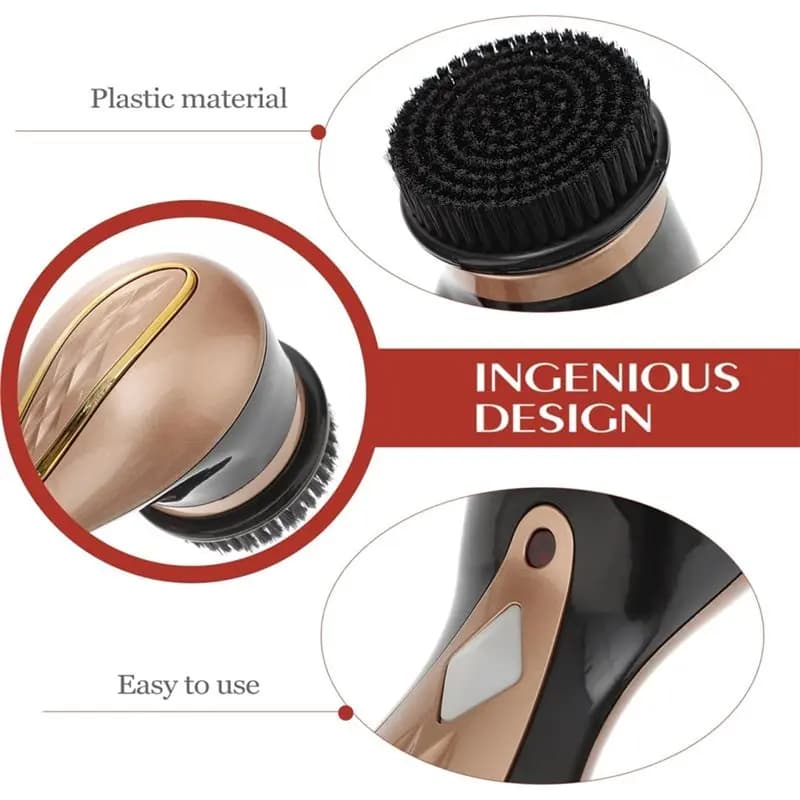 A01F-1Set Lucidatrice Elettrica per Scarpe Mini Portatile, Spazzola e Lucidatrice per Scarpe, Pulitore per Polvere