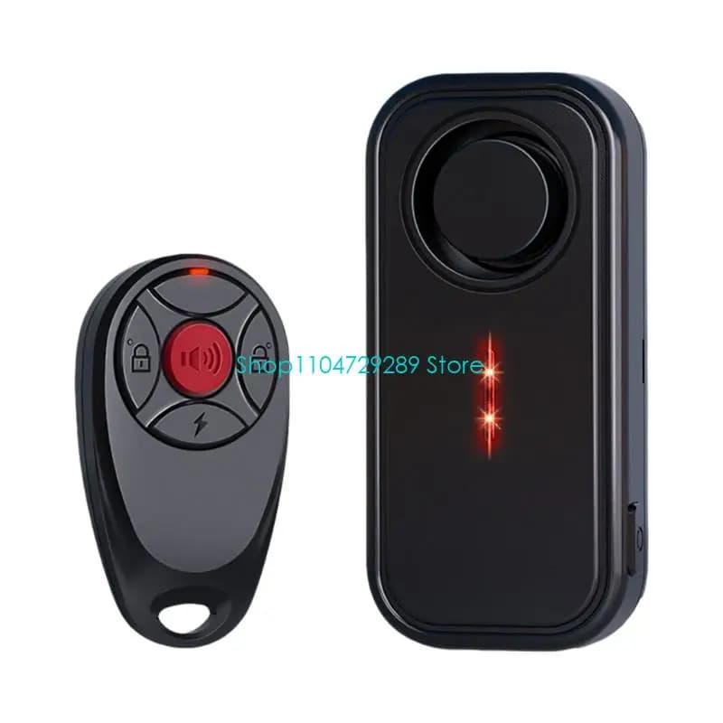 D8KE Allarme vibrazione wireless compatto con telecomando e design impermeabile Allarme antifurto ABS per auto, bici,