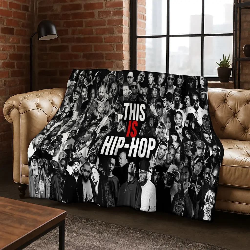 Collezione Rapper HD Legends Coperta in flanella HIP HOP Rap Star, coperta morbida e accogliente per la copertura del divano letto della camera da letto di casa, regalo per bambini