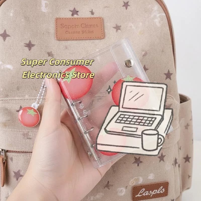 Transparent Colorful Loose Cover Binder Refillable Journal Sketchbook for Office School Daily Note Taking