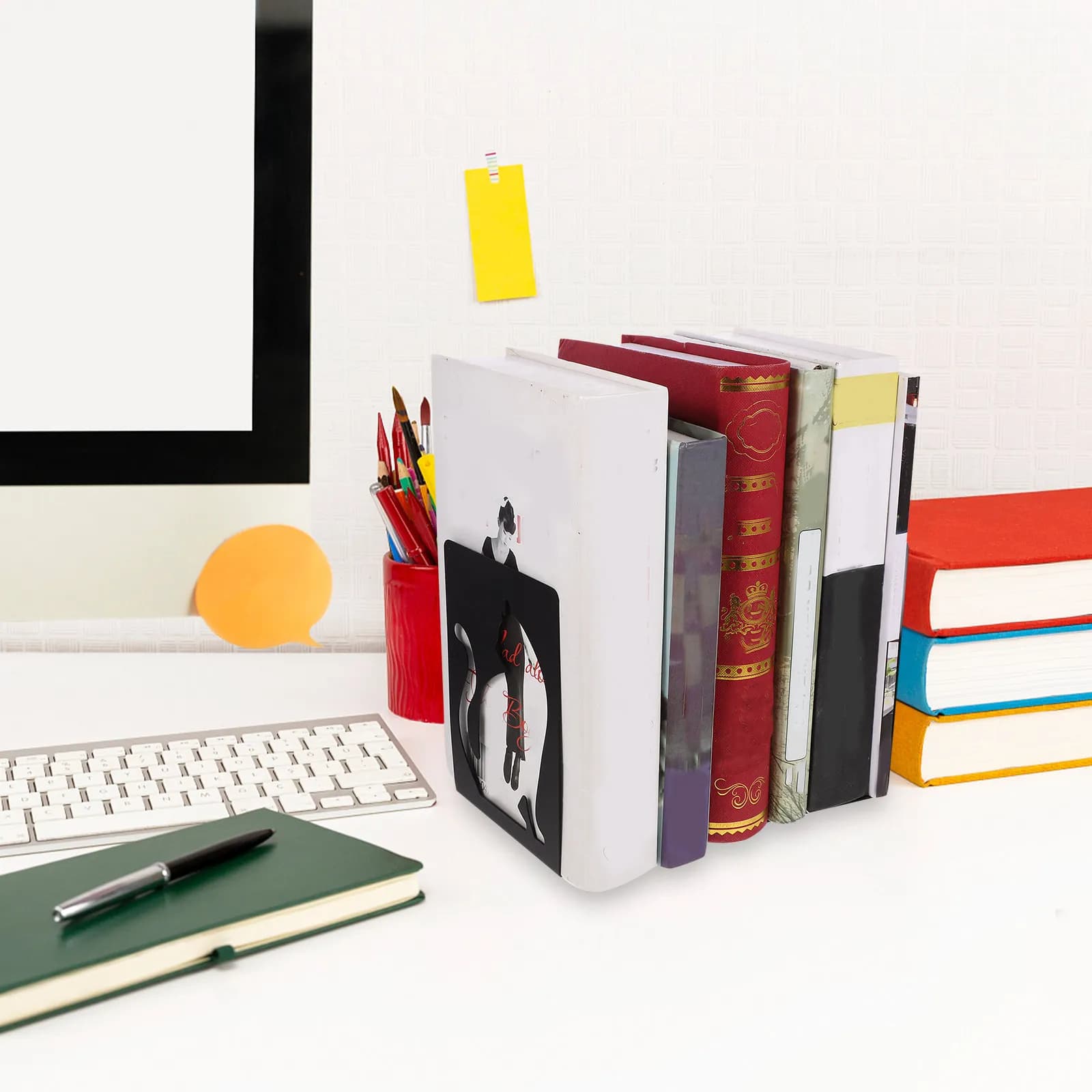 2 Pezzi Fermalibri in Metallo a Forma di Gatto, Resistenti e Decorativi, Supporti per Libri per Scaffali e Organizzazione Studio, Fermalibri a Tema Animale
