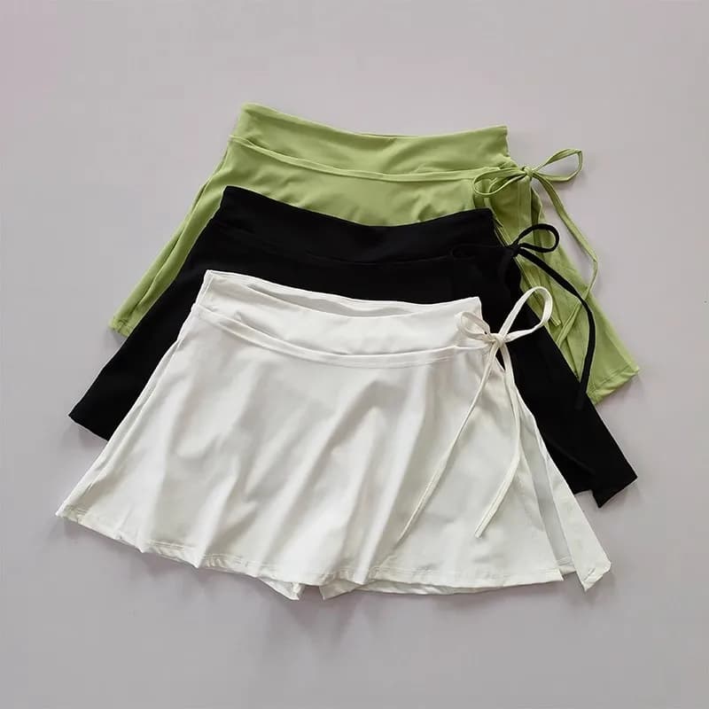 Gonna sportiva da corsa 2 in 1 da donna, pantaloncini a vita alta, pallavolo, golf, tennis, yoga, palestra, con pantaloncini interni