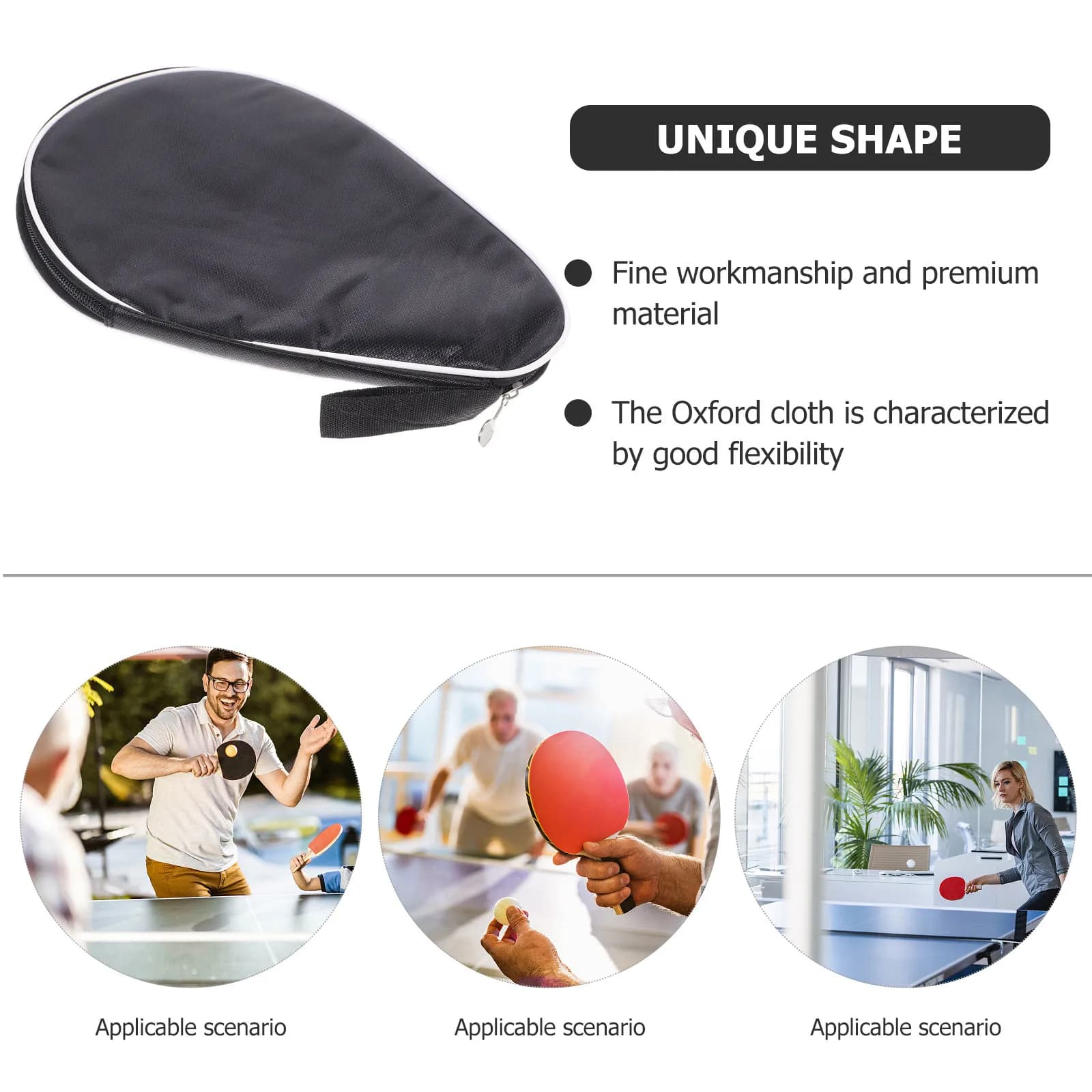 Borsa Organizzatrice per Racchette, Custodia Resistente per Racchette da Ping Pong, Borsa Antiurto Portatile con Scomparto in Rete per Sport