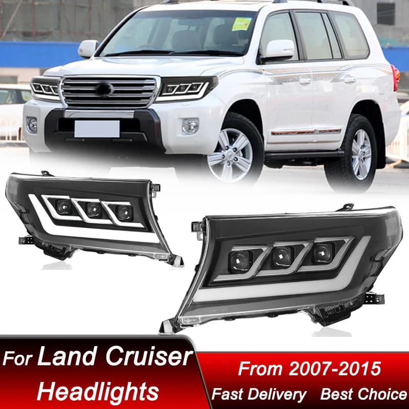 Hot Car styling Fari Per Toyota Land Cruiser LC200 07-15 a lexus stile completo LED Aggiornamento Proiettore Lente Kit di Accessori