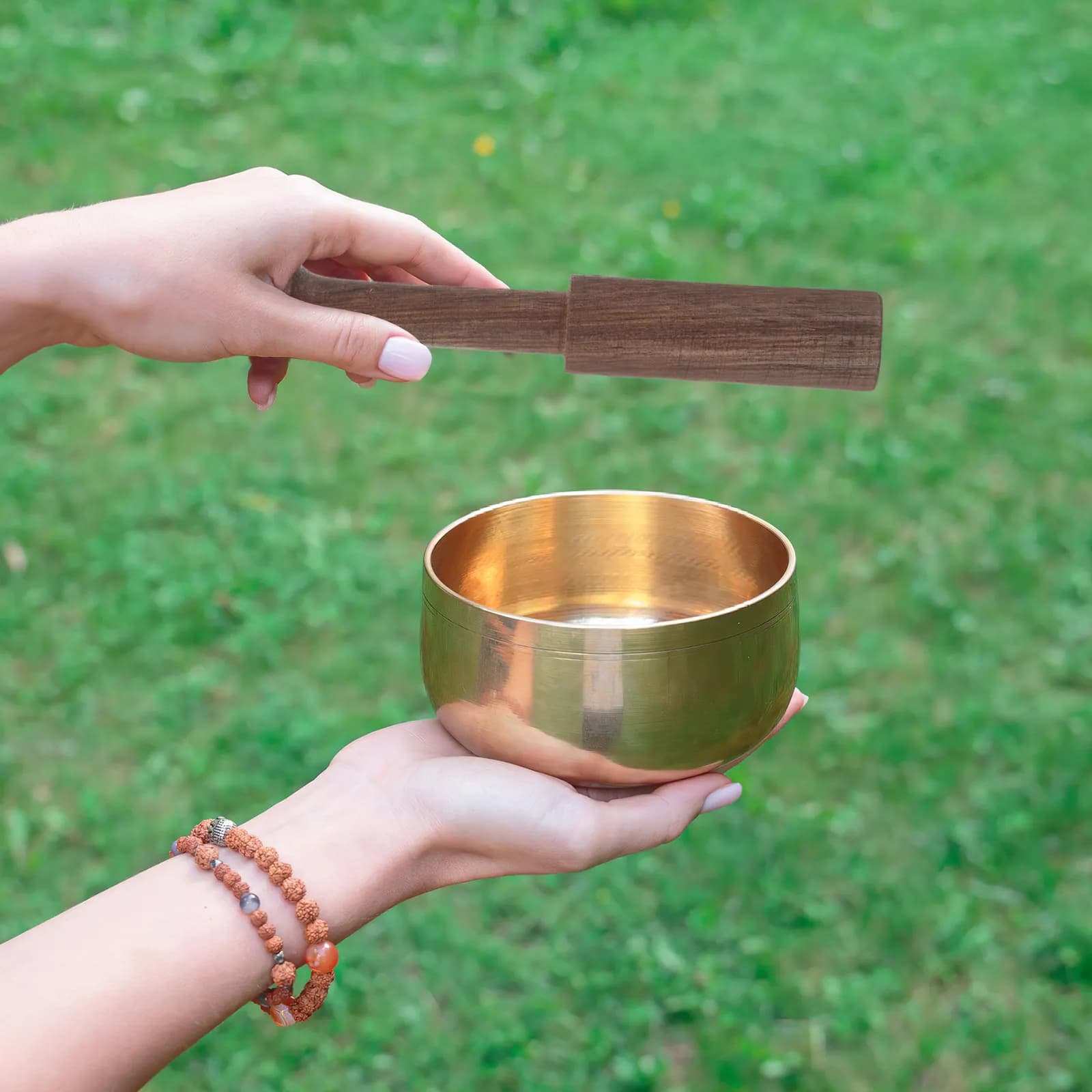Singing Bowl Mallet Handcrafted Solid Wood Copper Enhanced Tone Ergonomic Handle Meditation Yoga Sound Professional Sticks