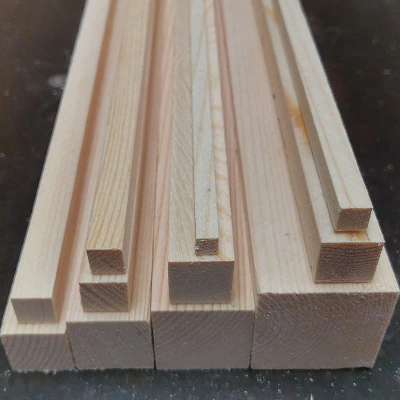 Blocchi di Legno Massiccio Quadrati 30*30mm~50*60mm, Pannelli in Legno, Strisce per Modelli Fai-da-Te, Materiali da Costruzione Intagliati, Lunghezza 100-500mm