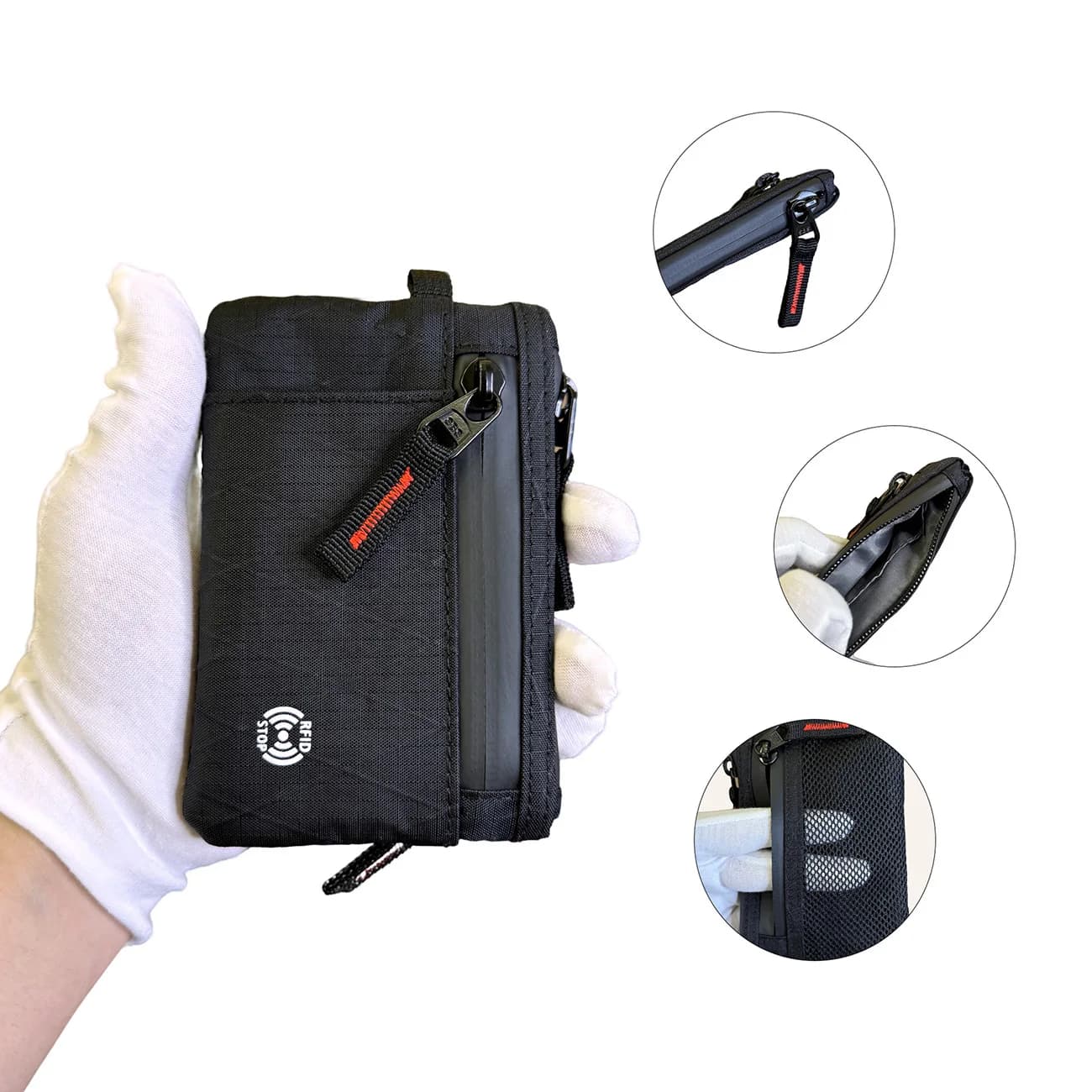 Portafoglio EDC Ultra-Sottile con Blocco RFID, Portamonete con Cerniera X-Pac, Porta Carte Multiplo, Borsa Antifurto Leggera e Portatile per Carte di Credito