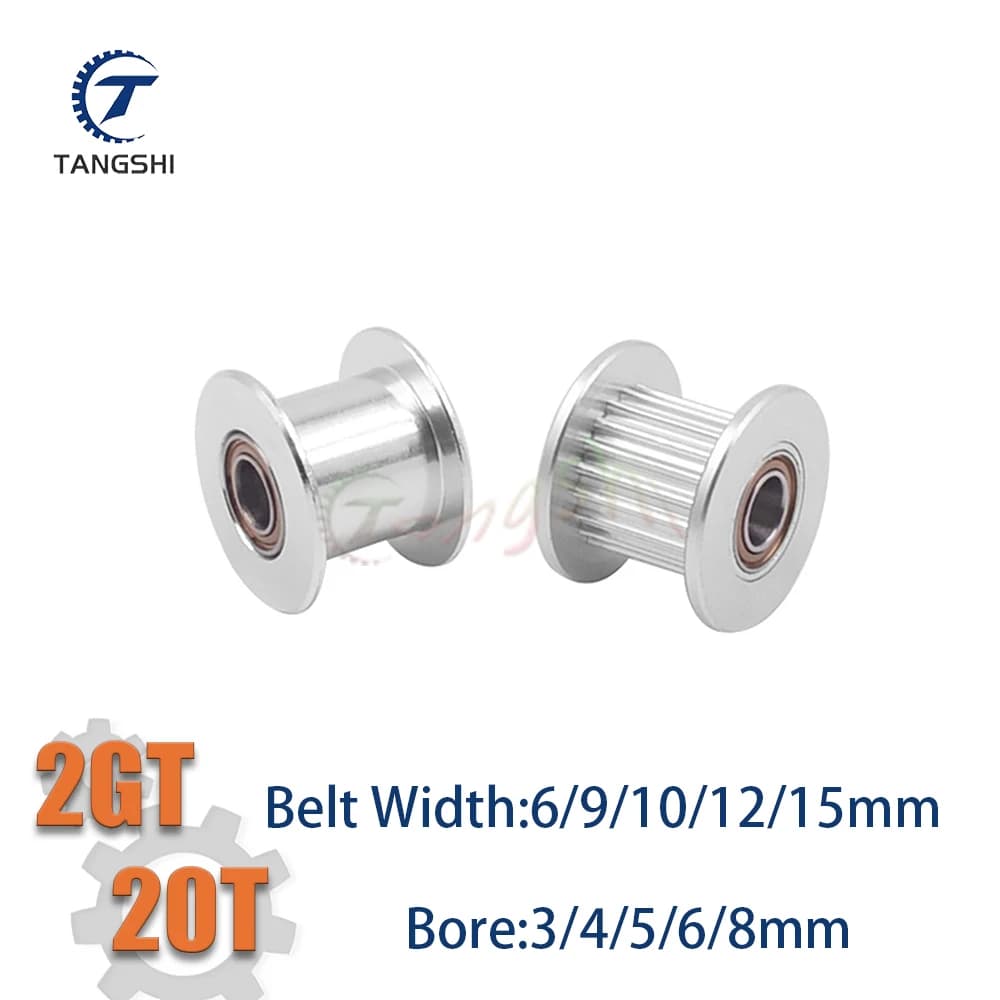 2GT 20 Denti Tenditore Puleggia Dentata Foro3/4/5/6/8mm Larghezza Cinghia 6/9/10/12/15mm GT2 20T Puleggia Dentata Accessori Per Stampanti 3D