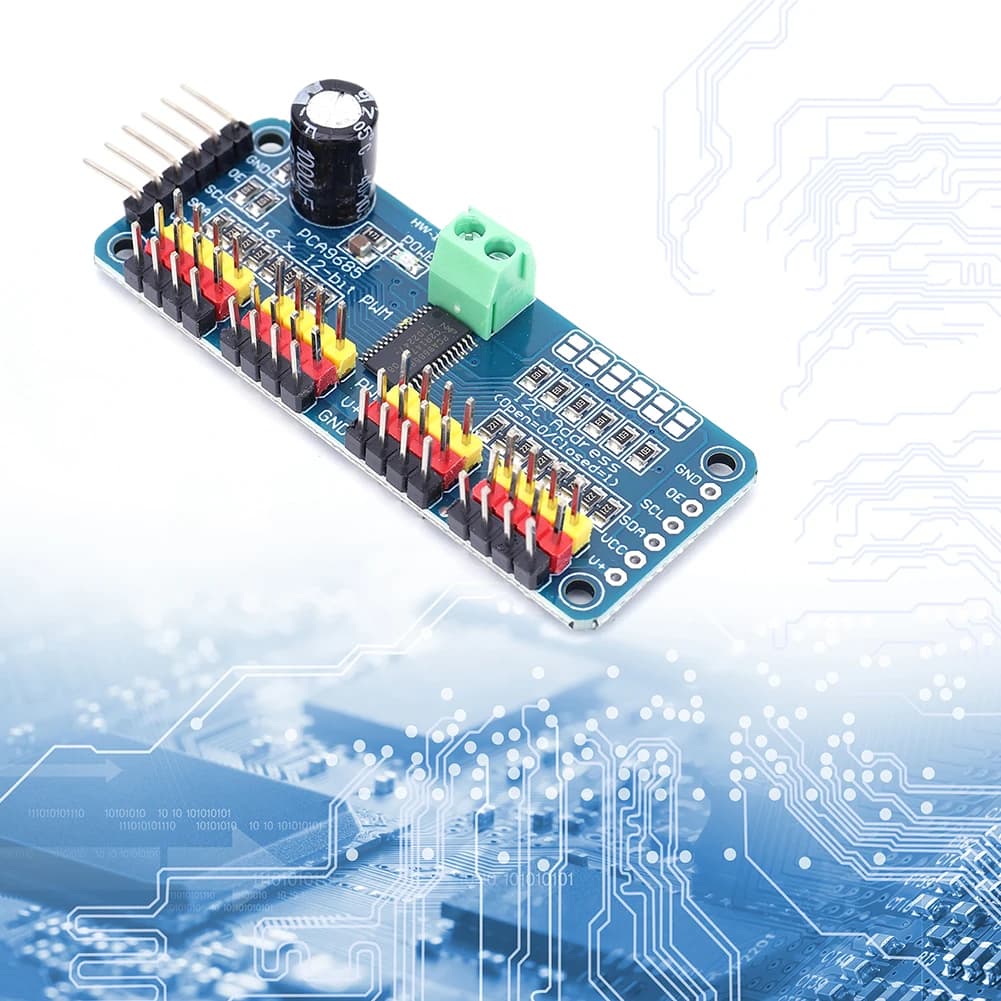 PCA9685 PWM servomotor driver with IIC interface, 16 channels, 12 bits, for Arduino Robot/Raspberry Pi