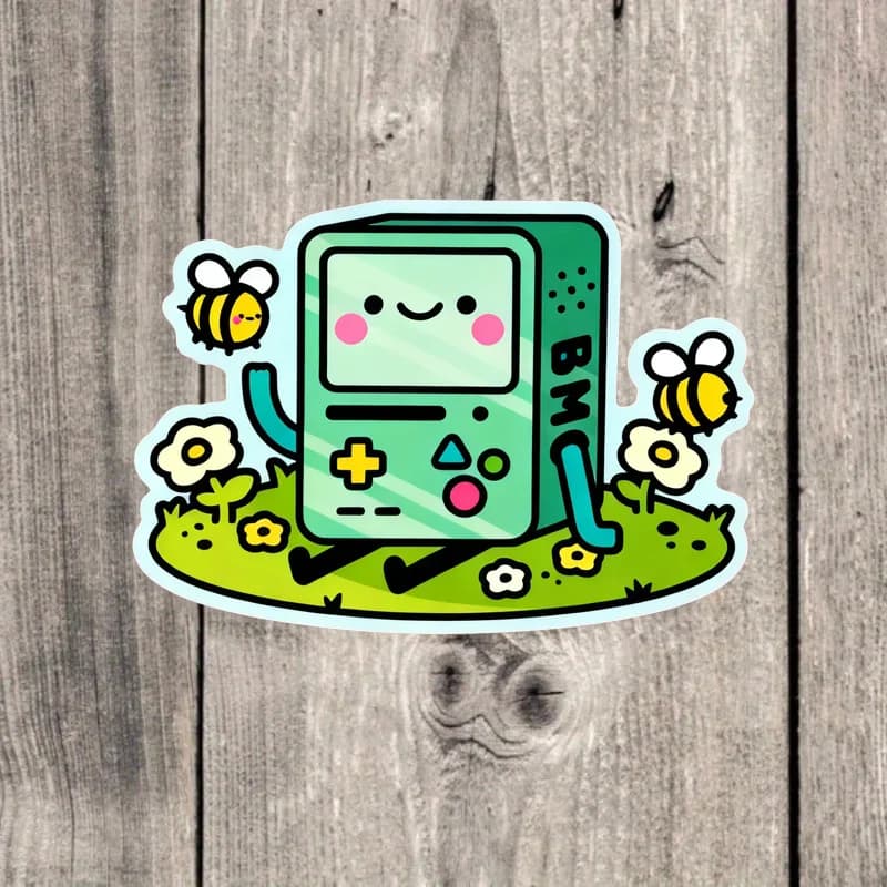 3-Piece Bumblebee BMO Water Bottle Stickers – Fun, Cute Stickers for Laptops and Notebooks