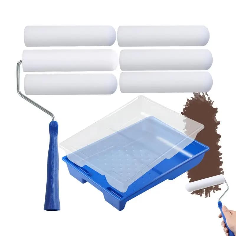 Paint Roll Kit Foam Applicator for Home Painting Rolling Tool Paint Stick Roller for Home Restructuring Craftwork on Cabinets