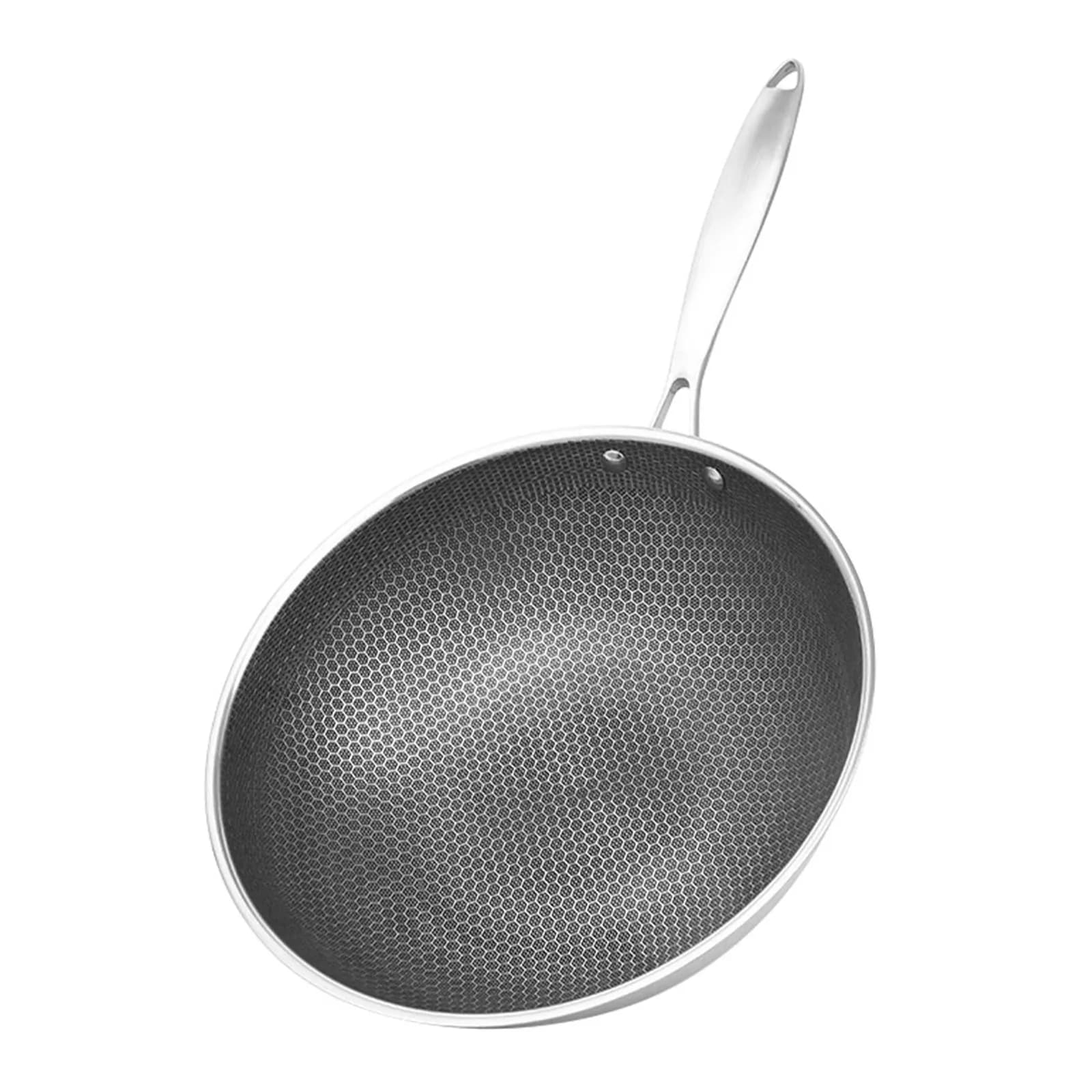 Stainless Steel Honeycomb Non Stick Frying Pan Wok 36Cm 14 Inch Kitchen Cookware Gas Stove Induction Fry Pan Non Stick