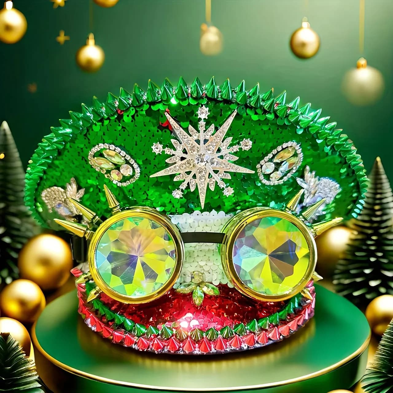 Cappello da Capitano Steampunk HongLuan con Strass per Festival Burningman, con Occhiali per Donna, Accessori Militari Vintage e Cappello per Uomo