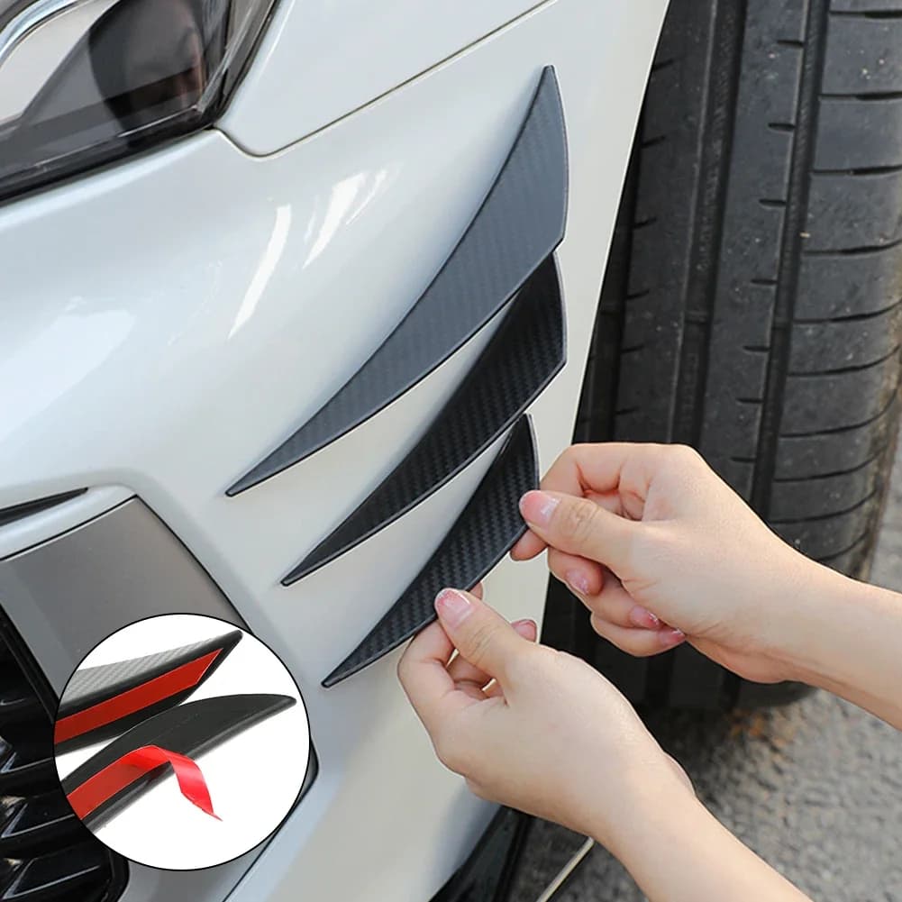 4/6pcs Universal Front Bumper Lip Decoration Diffuser Splitter Fins Body Spoiler Canards Valence Chin Car Tuning Canard Decor