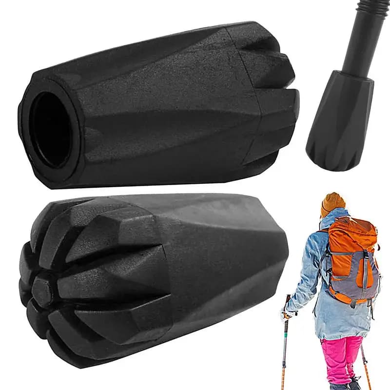 Rubber Tips for Trekking Sticks Replacement Tips for Trekking Sticks 2X Heavy duty walking rod tips for multifunction rubber barrel