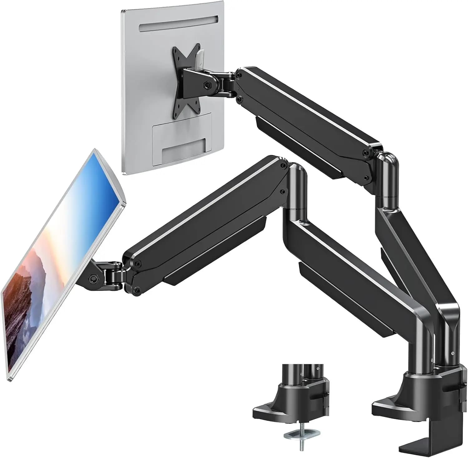 Supporto Premium per Doppio Monitor per Schermi Ultrawide da 43 Pollici, Braccio in Alluminio Resistente per Pesi da 3-15 kg, Compatibile VESA