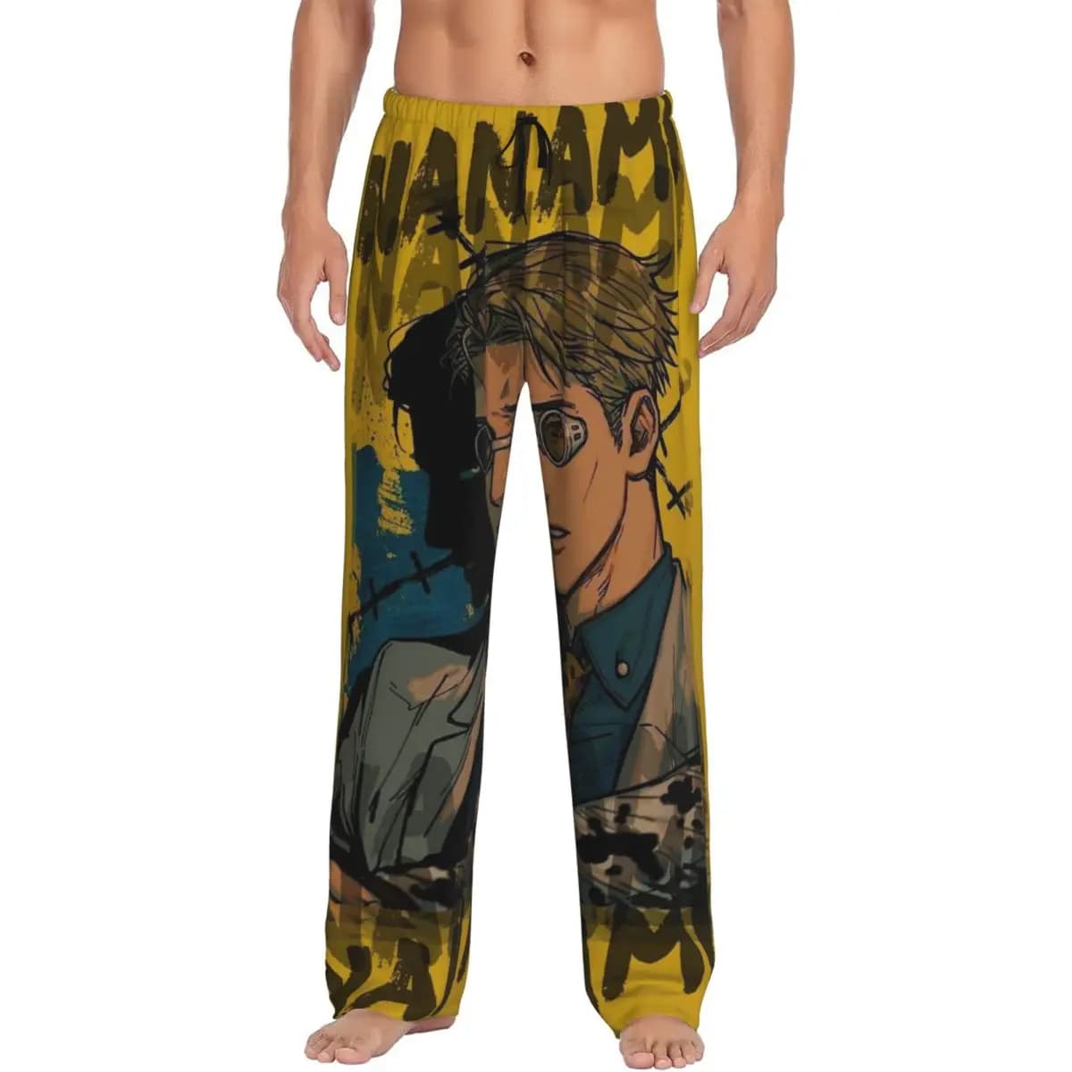 Pantaloni pigiama personalizzati Nanami Kento Jujutsu Kaisen Pantaloni da notte da uomo con tasche