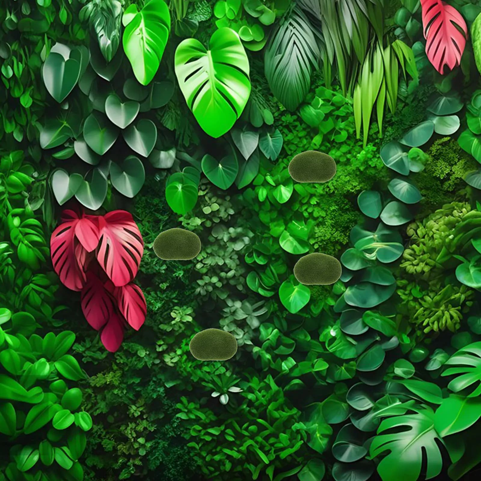 6 Pezzi di Rocce Artificiali in Muschio, Pietre Finte Realistiche per Decorazione di Piante da Interno, Miniature per Paesaggi, Artigianato, Giardino e Terrario