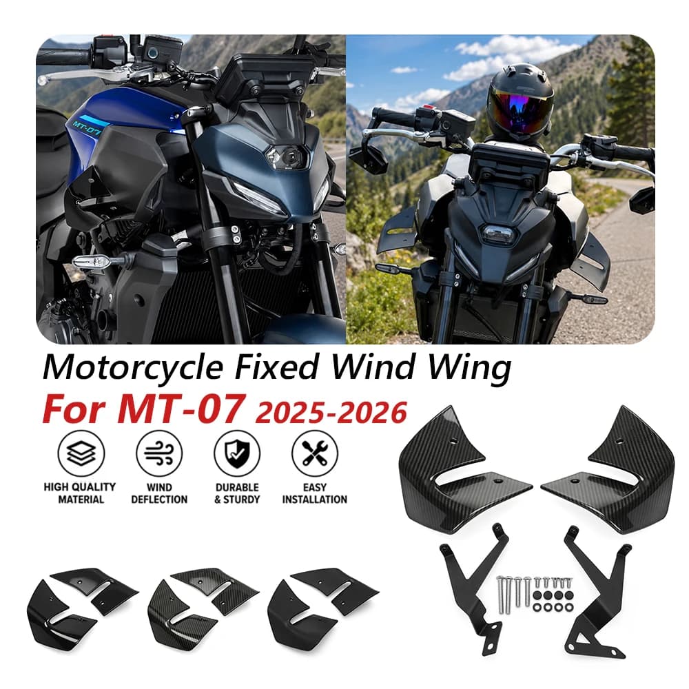 For Yamaha MT-07 MT07 MT 07 2025 2026 Motorcycle Front Spoiler Winglet Aerodynamic Side Wind Deflector Fairing Wing Accessories