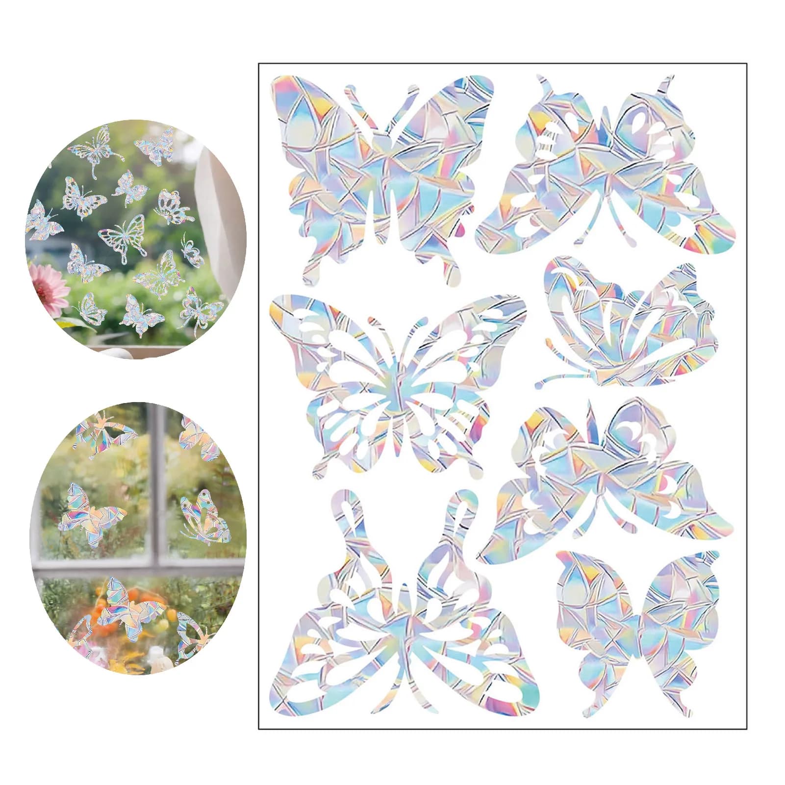 Arcobaleno Suncatcher Adesivi per finestre PVC Gatto Farfalla Prisma Adesivo da parete in vetro Casa Decorazione camera da letto per bambini Decalcomania autoadesiva