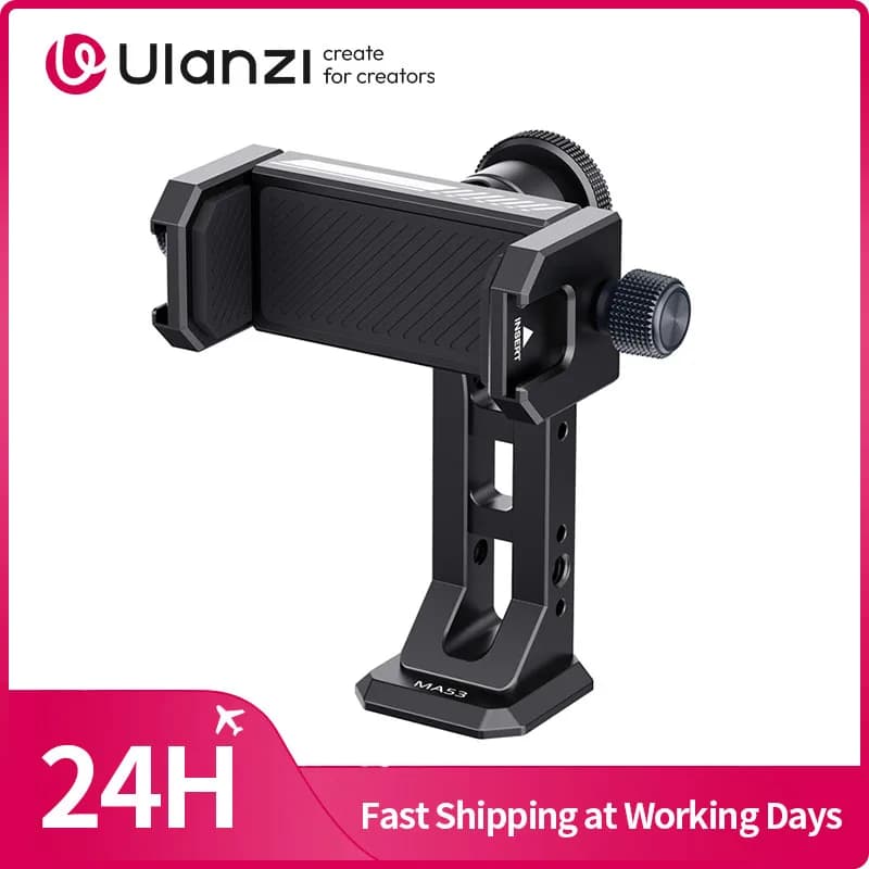 Ulanzi M053 Supporto per telefono Clip per telefono Arca SwissUka Supporto per telefono a sgancio rapido con testa a sfera per fotografia orizzontale/verticale