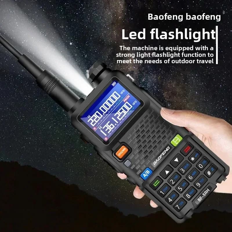 Ricetrasmettitore BAOFENG 5RH Durevole, Wireless con Sintonizzazione a un Tocco, per Uso Civile, con Ampio Display