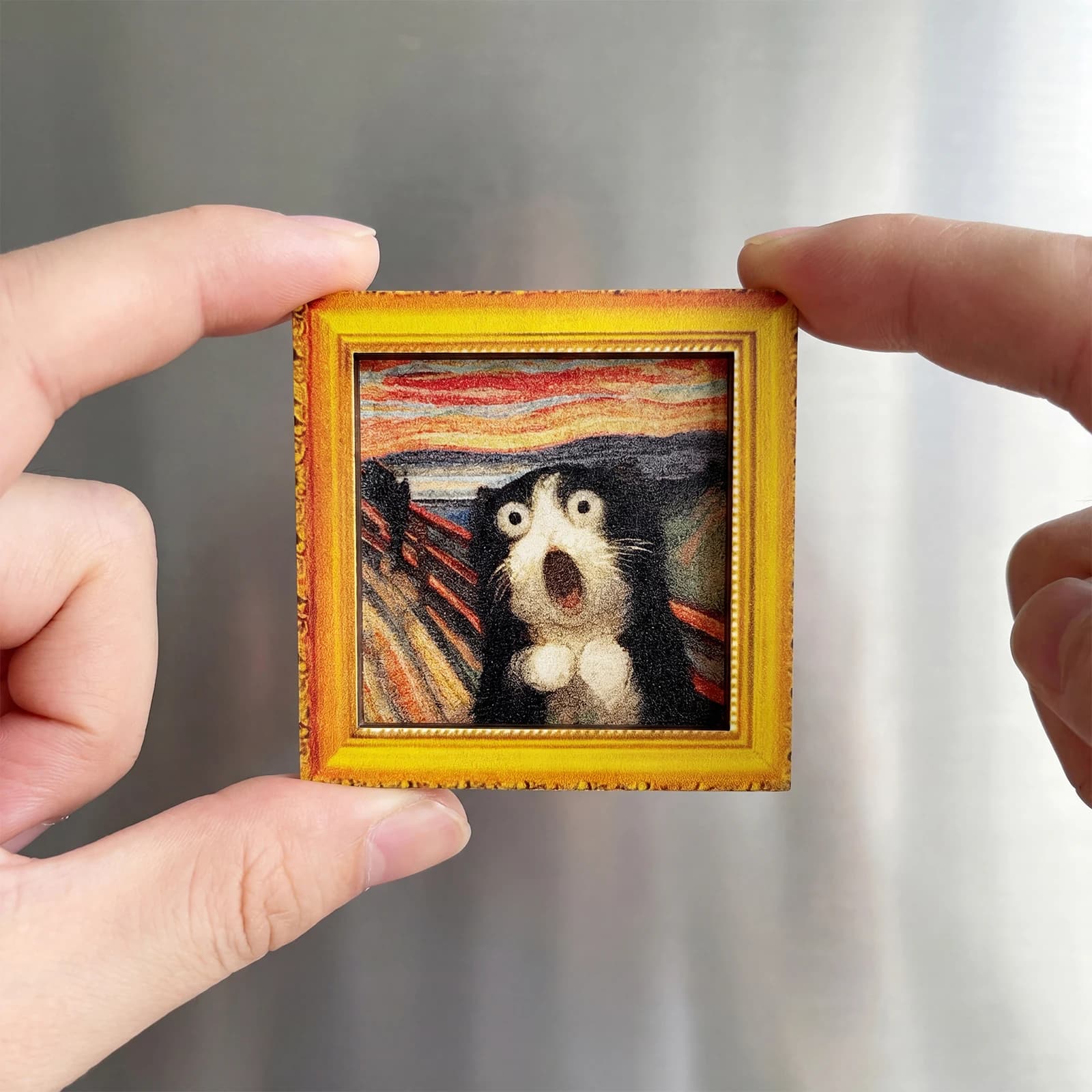 1Pcs Funny Cat Magnetic Tile Note Holder, Kitchen Office Storage Cabinet Refrigerator Decoration, Cat Lover Holiday Gift