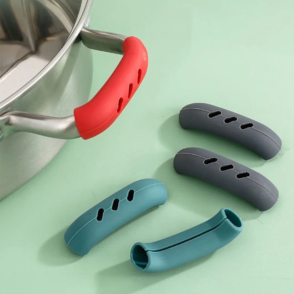 2 pieces silicone pan handle cover, thermal insulation, handle holder, handle, kitchen gadget