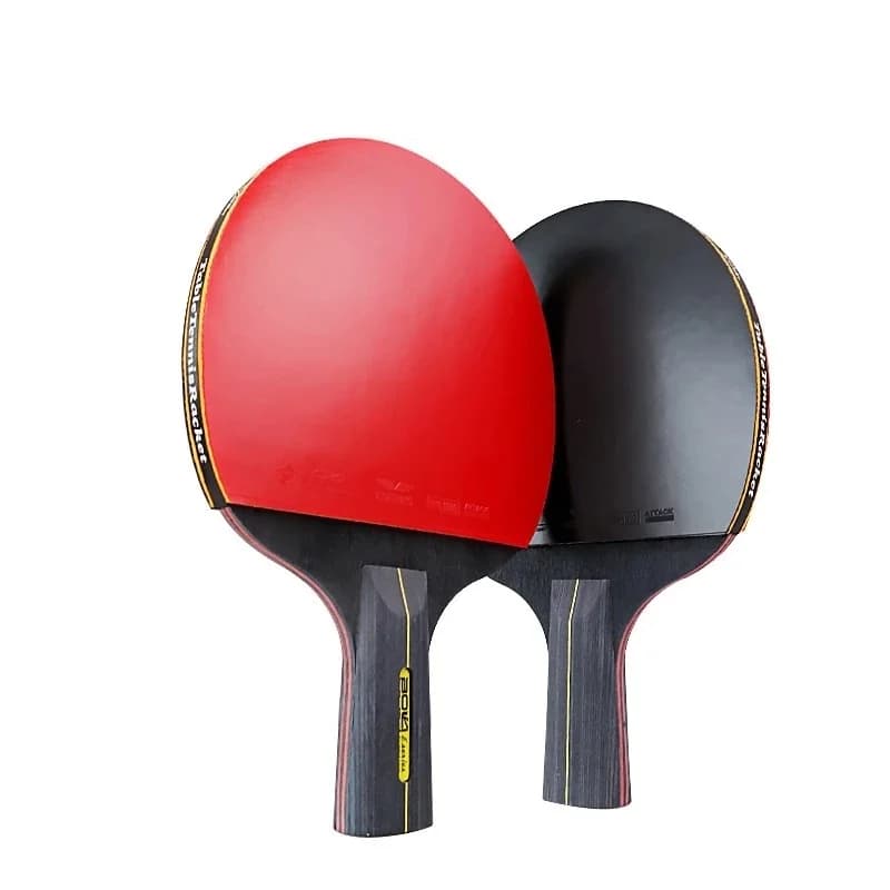 2PCS 6-Star Professional Table Tennis Racket Set Pimples-In Rubber High-Quality Blade Bat Paddle With Storage Bag For Ping Pong