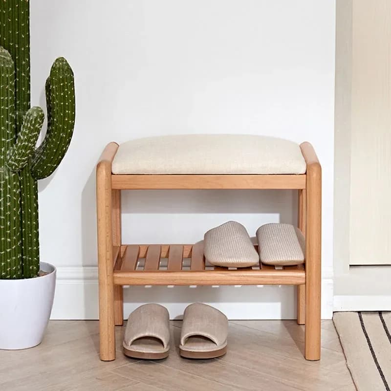 Panca scandinava in legno massello 2 in 1 con scarpiera, sgabello, mobile contenitore per ingresso, organizer per corridoio e poggiapiedi