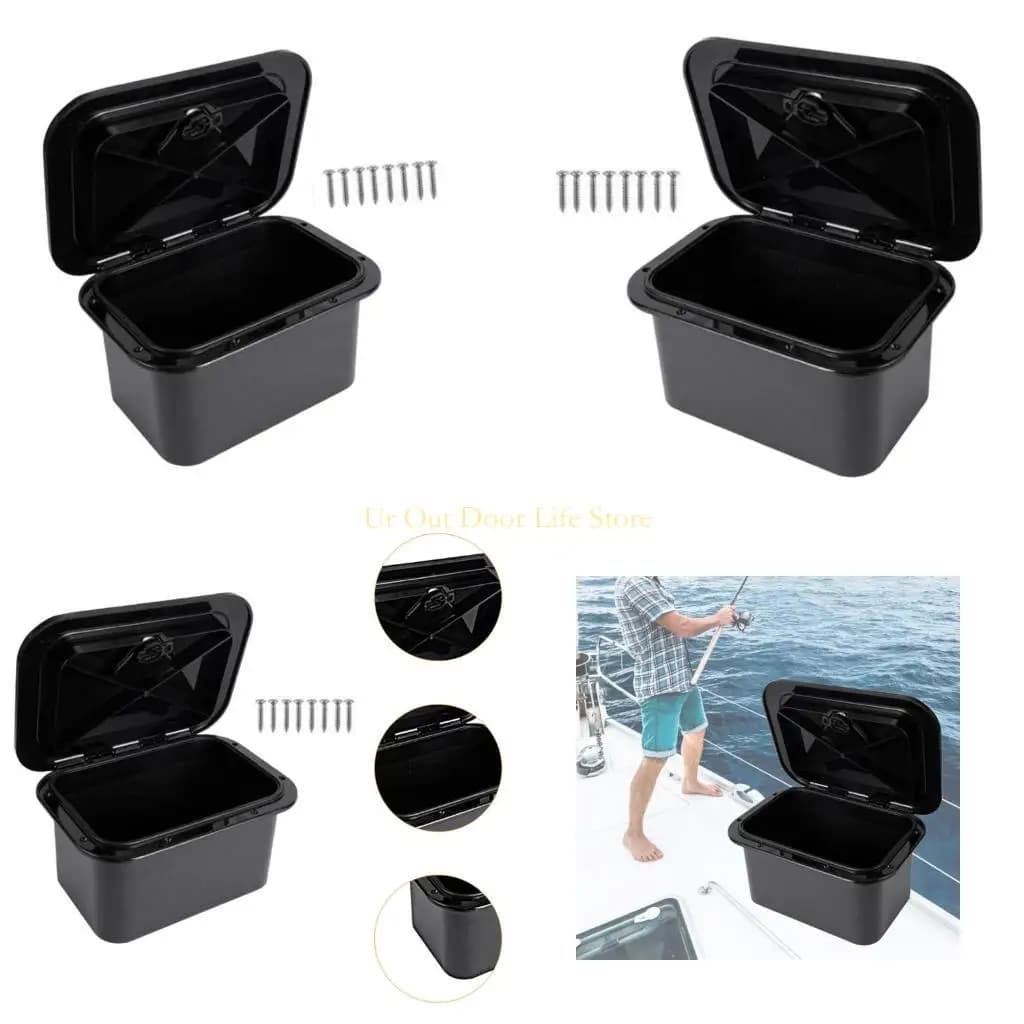 77UF Lockable Fishing Tackle Organizers Container Hatches Tackle Box Organizers Marine Deck Storage Box Embedded Box Waterproof