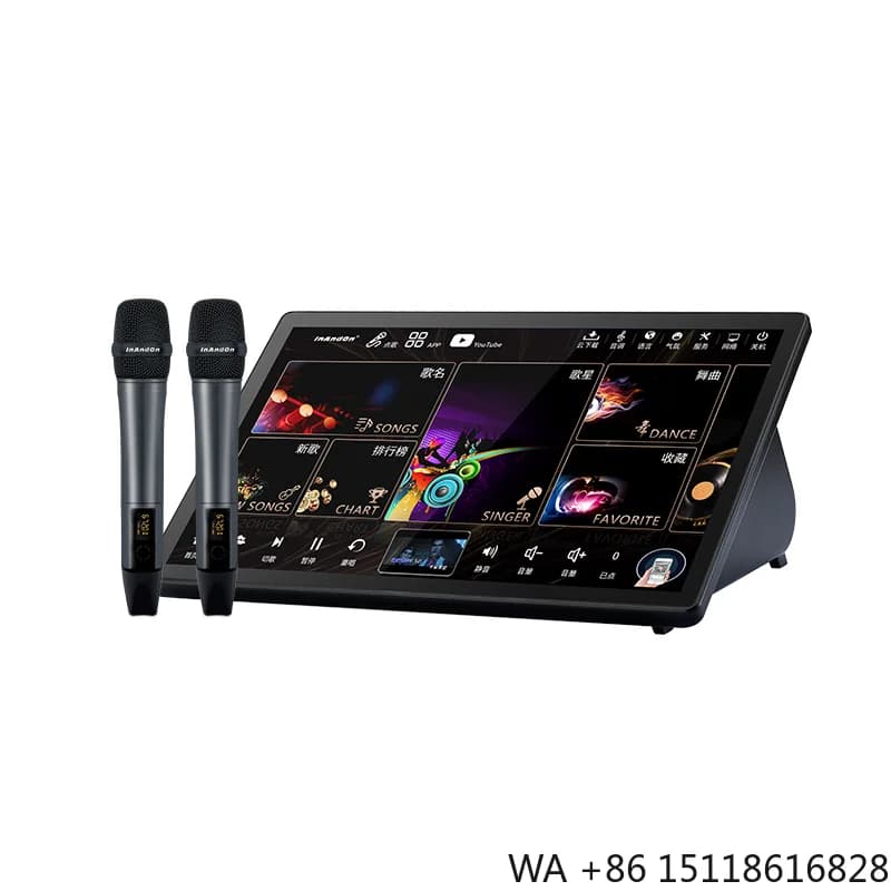 InAndOn OEM 15.6 5in1 No Hard Drive Professional Portable Karaoke Player Durable Using Home Theater Karaoke Machine KTV System