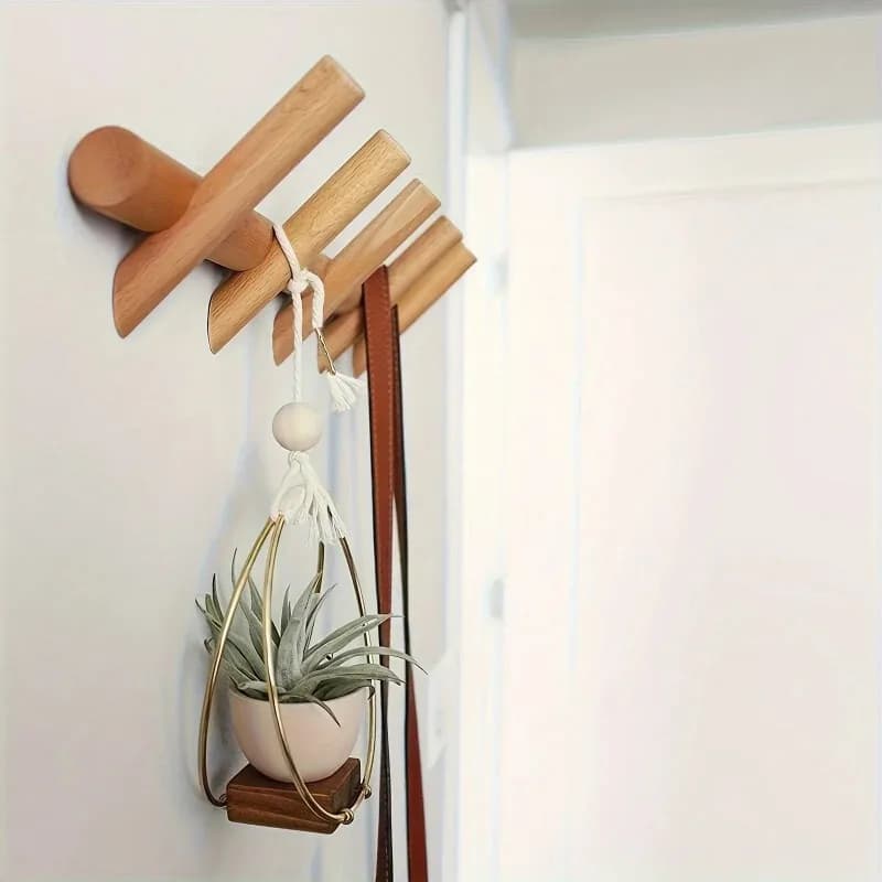 Nordic hook in solid wood Creative hook in wall mounted wood for door for outerwear and hats Wall coat hangers for clothes