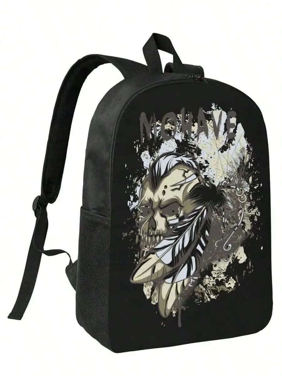 Skull Graphic Backpack For Adults - Large Capacity Laptop Bag 17 Inch