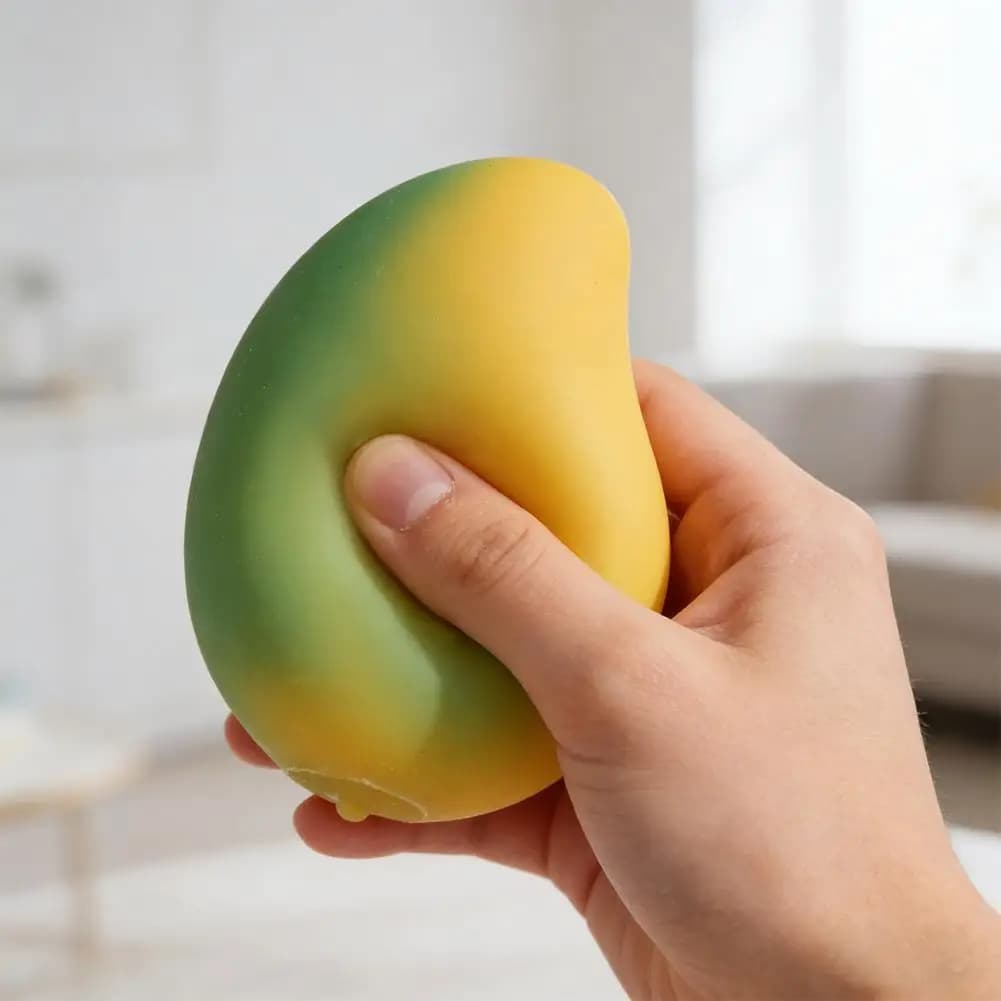 1pc Mango Squeeze Toy, Slow Rebound Stress Relief Toy, Fruit Squeeze Toy, Decompression Squeeze Toy, Practical Joke Toy, Decorat
