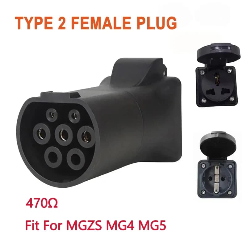 Adattatore Caricabatterie per Veicoli Elettrici Tipo 2 Schuko 470Ω per MGZS MG4 MG5, Connettore Universale V2L a Presa EU