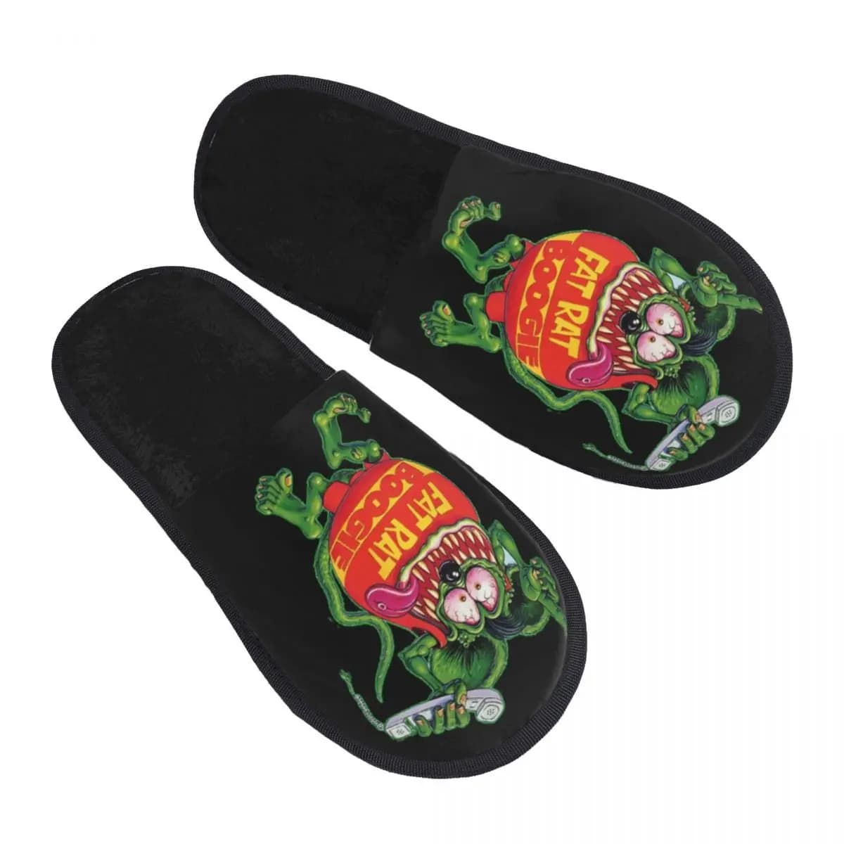 Home Slippers in soft memory foam for animation of custom cartoons Hot and cozy anti-slip Slippers for women Rat Fink