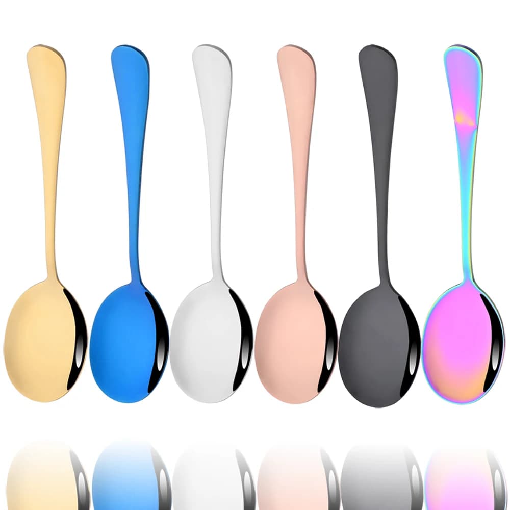 Drmfiy 2/4 pieces Set of dishes kitchen dinner tablespoon public restaurant spoon distribution stainless steel tablespoon from buffet reach