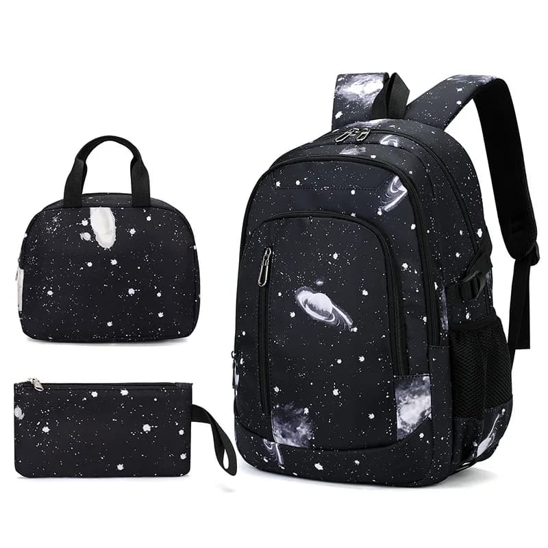 School Bags set Children Waterproof School Backpacks For Teenager Boys Starry sky Students Backpack Lunch box With pencil Case