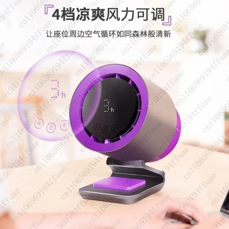 Purificatore d'aria Mini ventilatore Display digitale da tavolo, Mini dormitorio estivo per ufficio Silenzioso portatile senza foglie