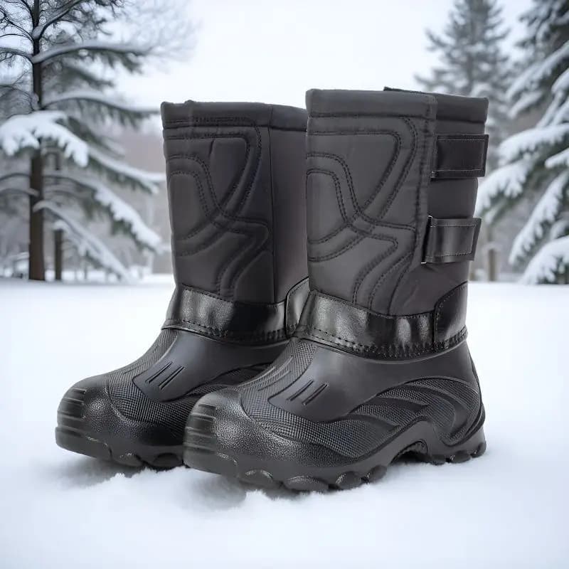 Large size snow boots, cold resistant and warm men's boots, waterproof and non slip long boots with thick velvet and comfortable