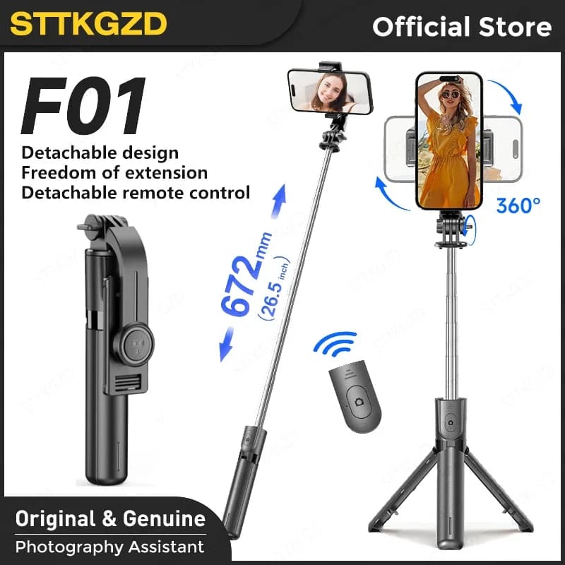 Super Mini Selfie Stick Supporto per telefono portatile Design integrato Telecomando Bluetooth wireless allungabile per trasmissione in diretta TikToke
