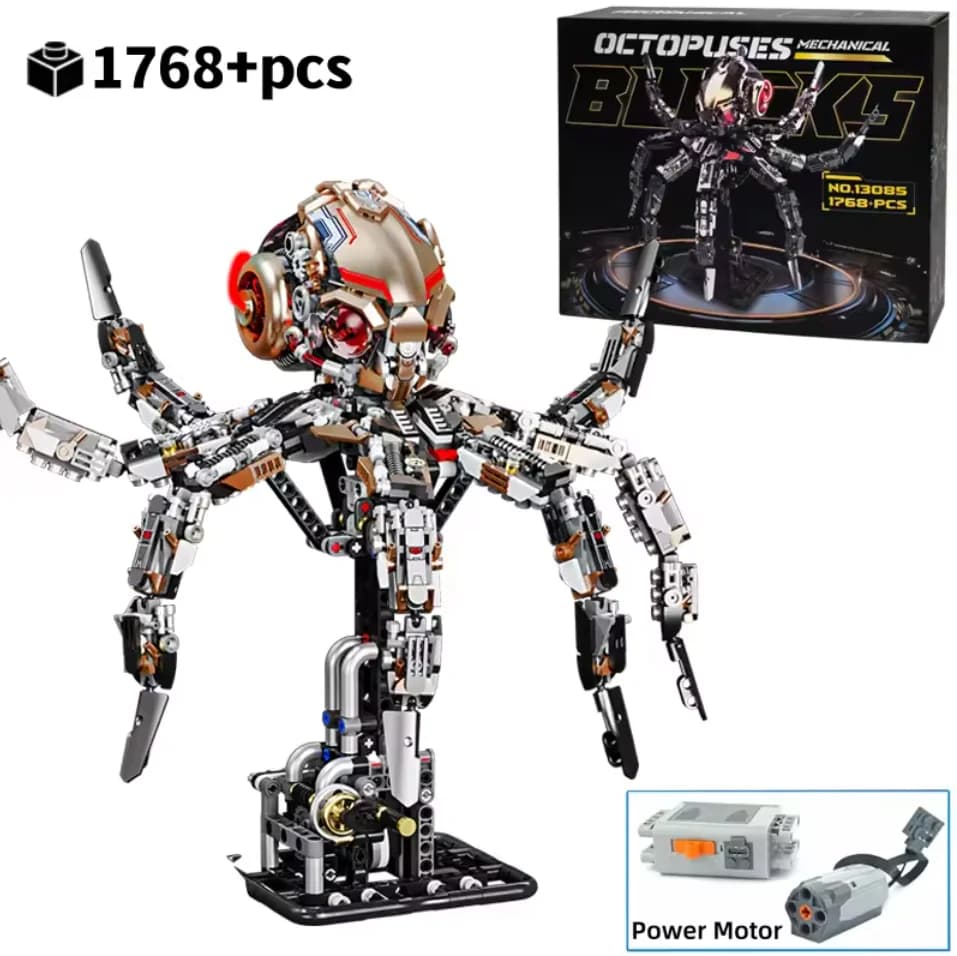 1768PCS Mechanical Octopus DIY Building Blocks MOC Model Creative Technical Bricks STEM Educational Toy Kit for Adults Kids Gift